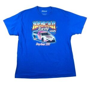 NASCAR Racing Daytona 500 Blue Graphic T-Shirt Mens XL Cotton Short Sleeve